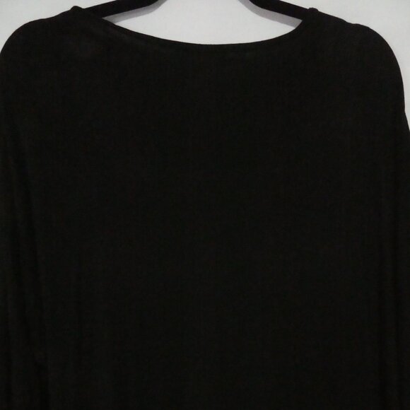 ADDITION ELLE | 2X | Black Long Sleeve Knit Front Shirt W/ Sequins | Solid Back - Picture 11 of 13